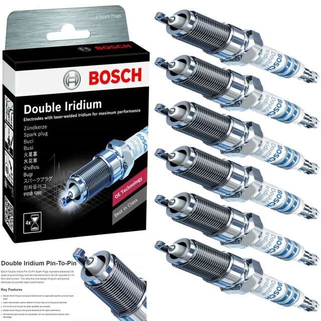 6 PACK SPARK Plugs Bosch Double Iridiums For 20112013 KIA SORENTO V63