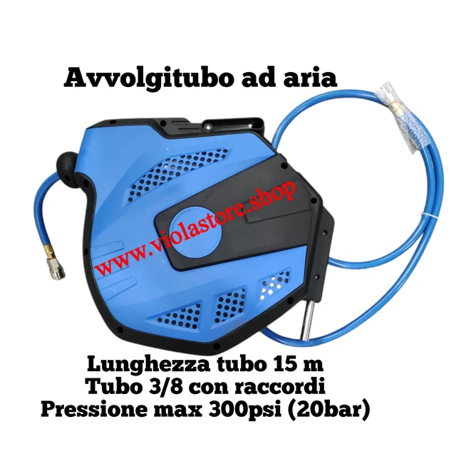Avvolgitubo Aria Compressa 9 Metri - PRDATR092 Con Raccordo 1/4'', Avvolgimento Automatico - Foto 2