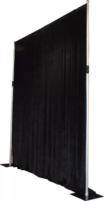 Black cotton velvet drape 6m drop x 3m width 300gsm - fire retardant