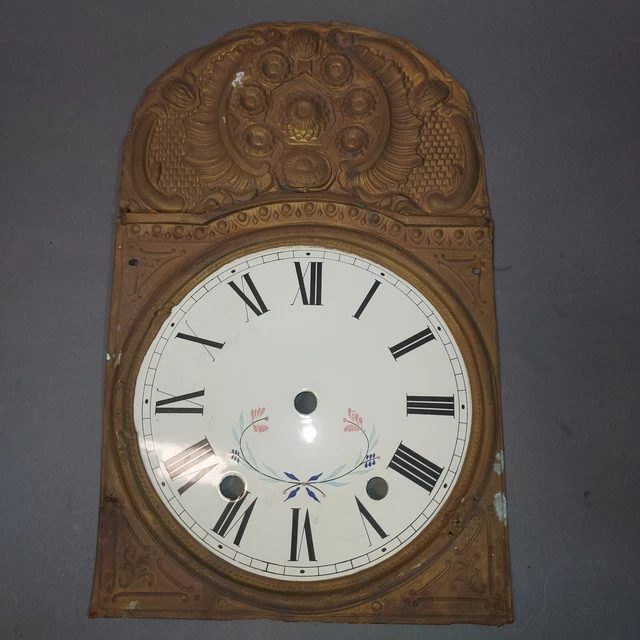 Antique Morbier Dial With Pressed Brass Surround. #2 Antique Morbier Dial With Pressed Brass Surround. #2