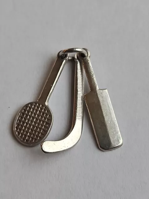 Sterling Silver Tennis Hockey Paddle Racket Charm RARE ALL 3! VINTAGE