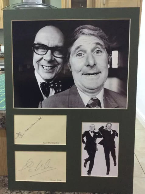 A3 mounted print.Morecambe and Wise.Printed signatures
