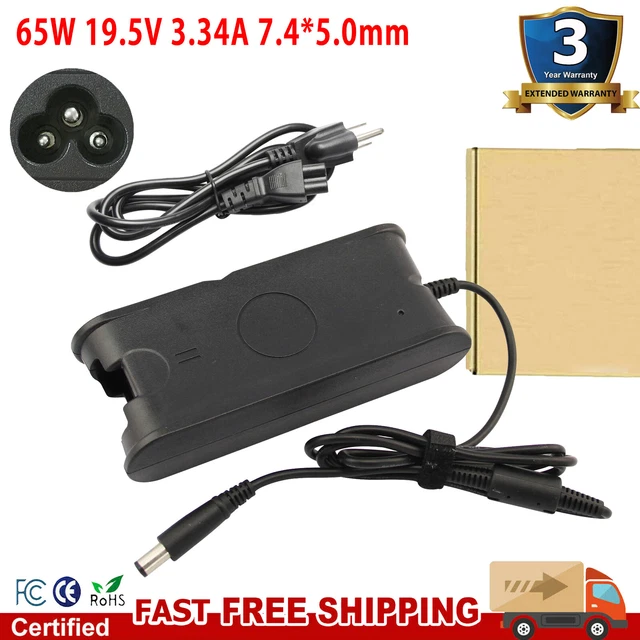 19.5V 65W AC Adapter Charger Power Supply Cord for Dell Laptop PA10 PA-10 PA-12