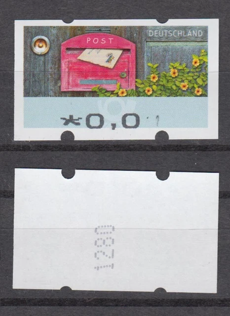 Bund ATM 2017 Mi.9 Fehldruck kleine 0,01 € mit Nr. verstümmelter Aufdruck ** /32