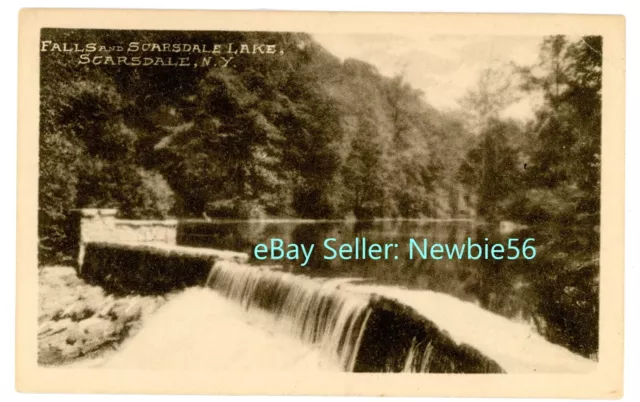 SCARSDALE NY - FALLS & SCARSDALE LAKE - Postcard Westchester County $10 ...