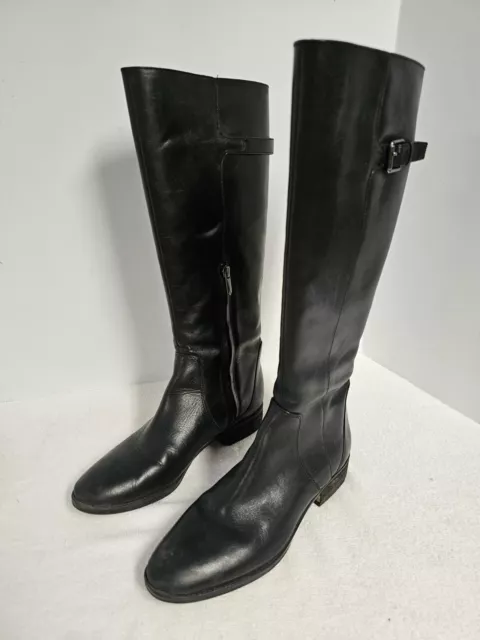 SAM EDELMAN Patton Black Leather Riding Boots Size 8.5M