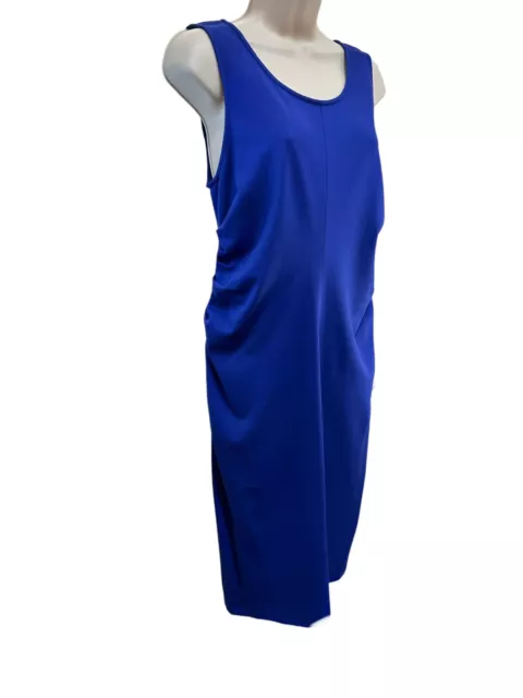 Armani Collezioni Blue Side Ruched Sleeveless Dress SZ 10 3
