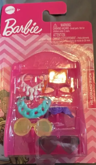 Barbie Doll Accessories: *New Headband Pack w Sunglasses rack