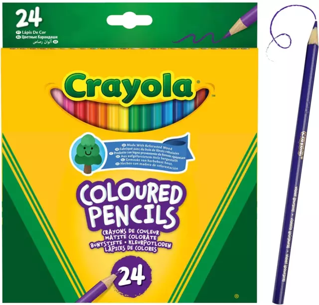 CRAYOLA Colouring Pencils - Assorted Colours (Pack of 24) Ideal for Kids Age 3+