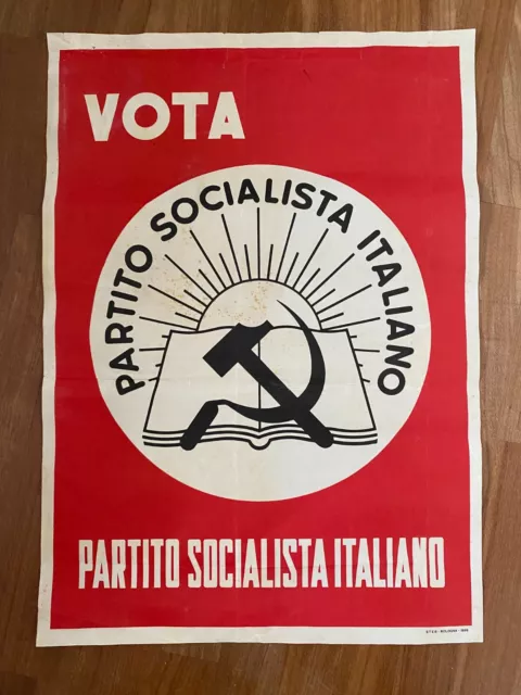 MANIFESTO,poster,VOTA PARTITO SOCIALISTA ITALIANO ELEZIONI 958 POLITICA PSI 6/22