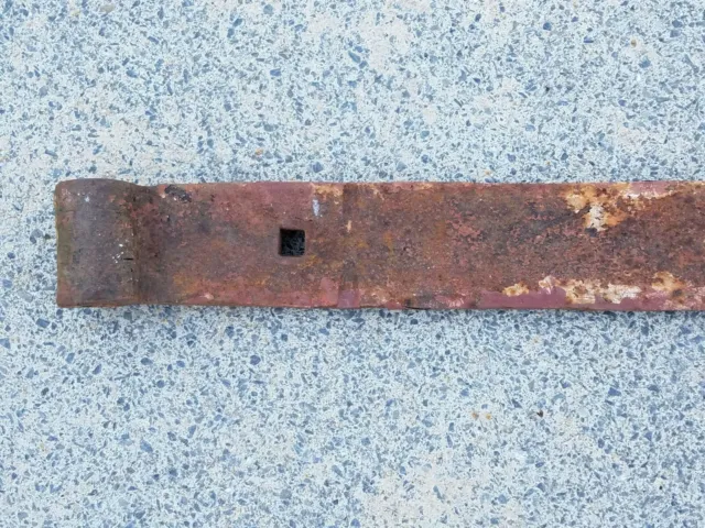 Primitive Antique Hand Forged Barn Door Strap Hinge Gate Iron 31” Long 2” Wide 5