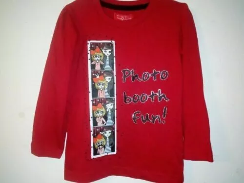 Bnwt Funky Diva Girls Red Long Sleeved Top Age 3-4 Years 98-104cm