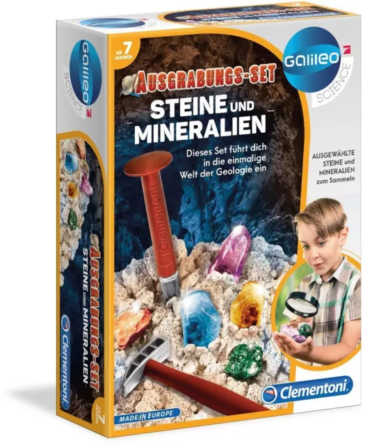 Clementoni - Galileo - Ausgrabungs-Set - Steine und Mineralien