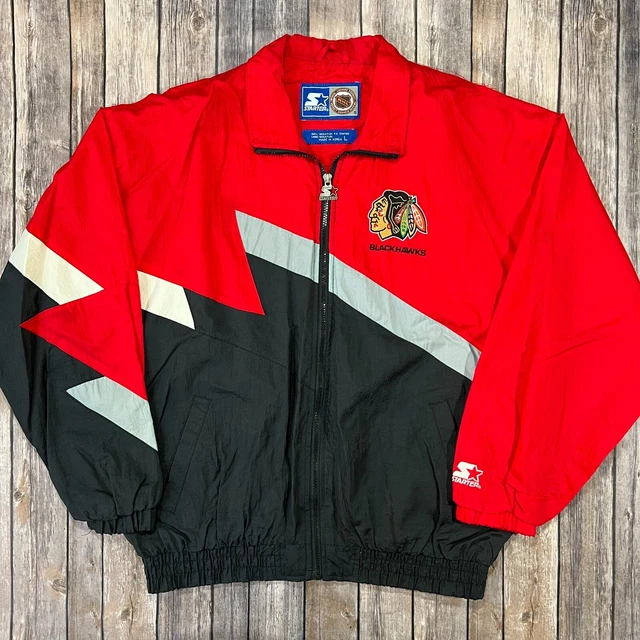 VTG Chicago Blackhawks Shark Tooth Windbreaker Zip Jacket Large Mens 90s Y2K NHL VTG Chicago Blackhawks Shark Tooth Windbreaker Zip Jacket Large Mens 90s Y2K NHL