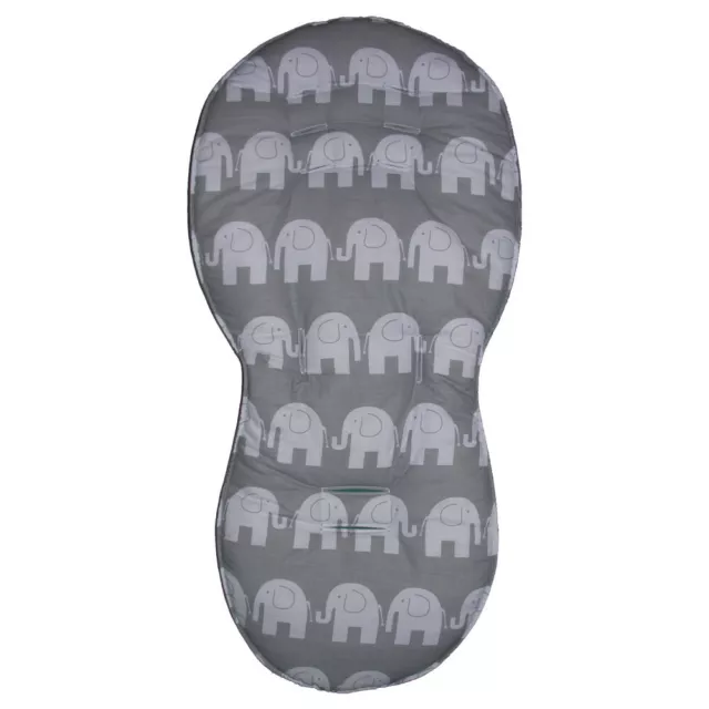 Hand Tailored Grey Elephant Design Seat Liners - Select your model of pushchair