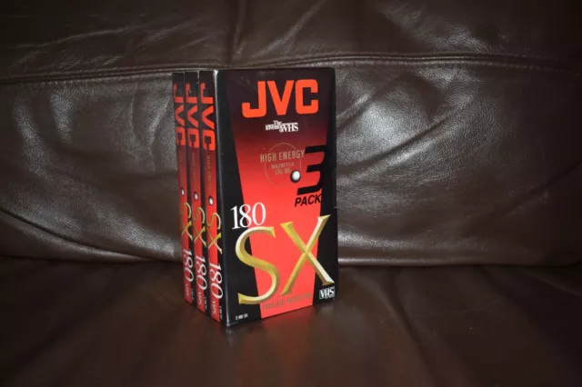 JVC High Energy Three Pack SX 180 VHS Video Cassette - NEW SEALED