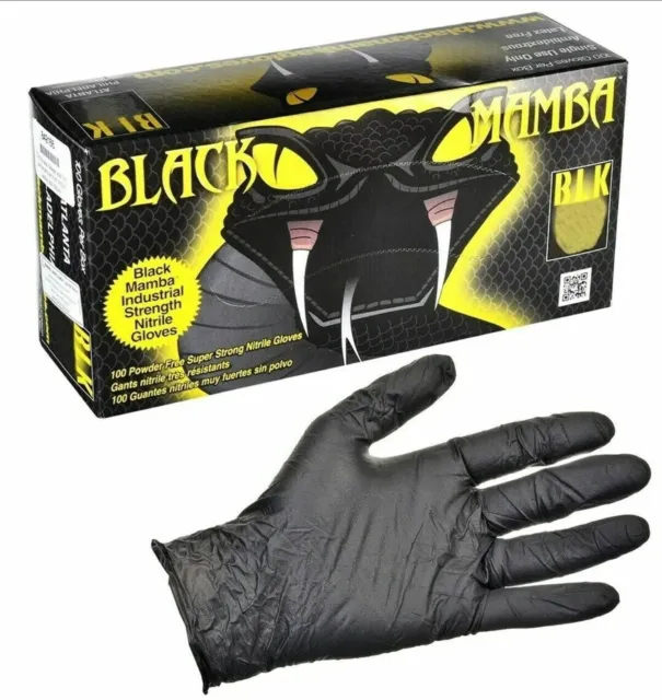Lot of 1,000 Black Mamba LARGE Nitrile Gloves 100 Per Box  total of 10 boxes