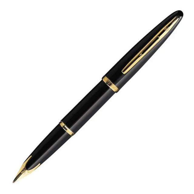 Waterman Carene Fountain Pen - Black Sea Gold Trim - Medium Point - S0700320 New