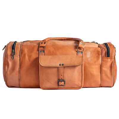30"Travel Big Duffel Luggage Leather extra large Round Bag Overnight Men Vintage
