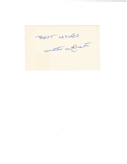 Actor Matt Mcgrath New York Stage.autograph On Card