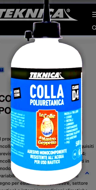 COLLA ADESIVO POLIURETANIC0 MONOCOMPONENTE NO SOLVENTI USO NAUTICO 500g TEKNICA