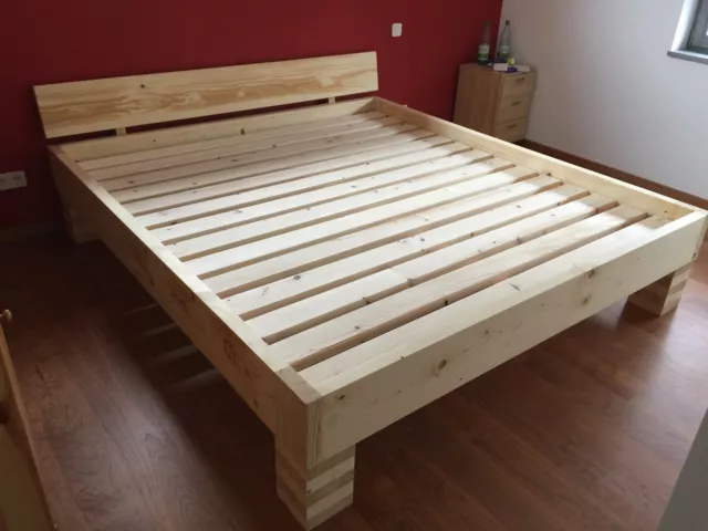 Massivholzbett / Futonbett / Doppelbett / Holzbett (Paul ) ( 100%Handarbeit )