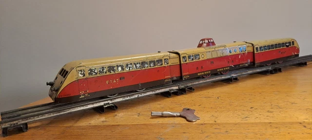 Autorail Bugatti SNCF – Hornby échelle 0 – Mécanique à Clé – Vintage 1950 – Avec Rail