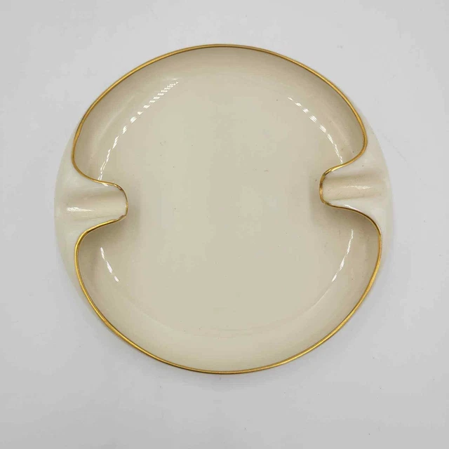 Vintage 1960's Lenox Ashtray 6" China Gold Trim Mansfield Pattern Made in USA