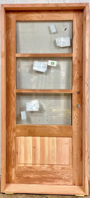 Rustic reclaimed lumber square top door solid wood story book winery clear glass