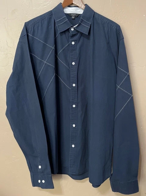 Coofandy XXXL Blue Button-up Long Sleeve Mens Shirt