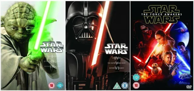 STAR WARS SERIES 1-7 COMPLETE COLLECTION 1 234567 FORCE AWAKENS Sealed UK R2 DVD