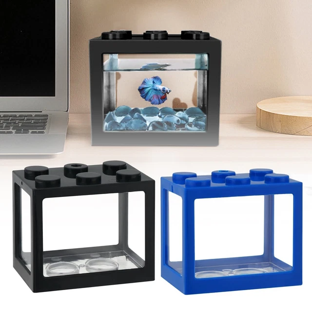 Mini Fish Tank Aquarium Stackable Cube Tank With Fish Tank Desk Creative Plastic