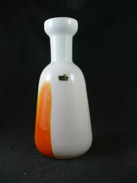 Murano Gla Vase Empoli Opalin Orange 50s 60s 70s Carlo Moretti Italy Design