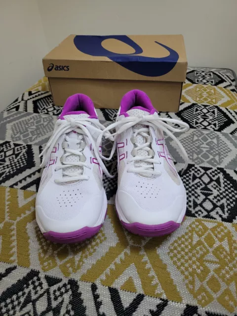 Womens ASICS Gel-Netburner Academy 9 Netball Shoes Size 7 BUT FIT 6 White Purple 3
