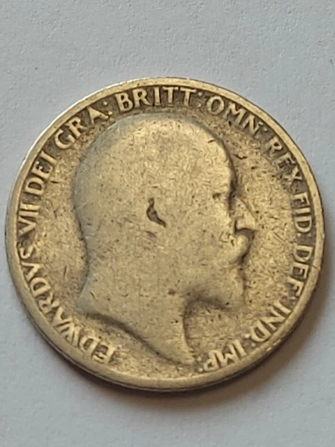 1910 King Edward VII Silver Sixpence Coin