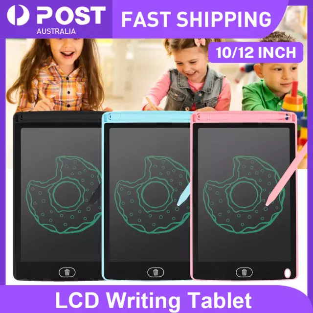 10"/ 12" LCD Writing Tablet Drawing Board Colorful Handwriting Pad Kids Graffiti