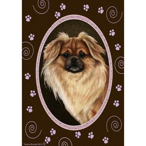 Paws House Flag - Red Sable Tibetan Spaniel 17477