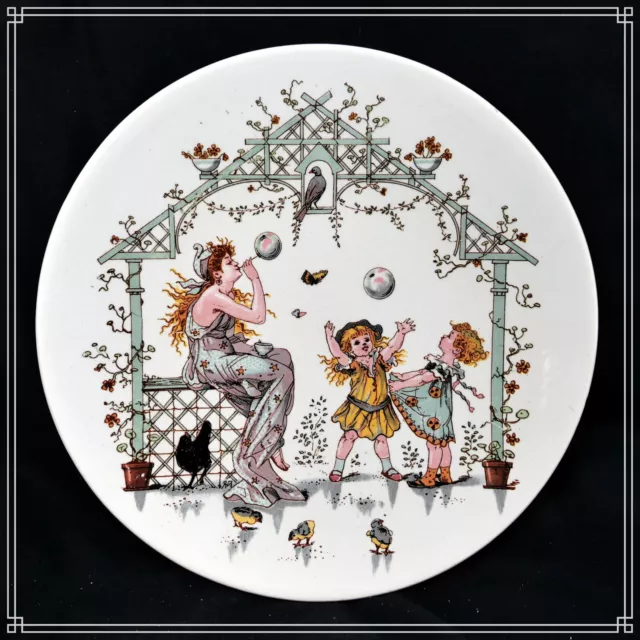 ASSIETTE EN SARREGUEMINES FROMONT RICHARD art nouveau style mucha D)