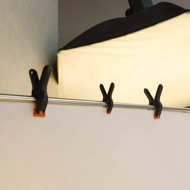 8-Pack Strong Plastic Spring Clamps – 3.5 Inch, Non-Slip Grip, Rotating Jaw Pads, Heavy Duty For Woodworking, Balloon Arches, Tarps & Backdrops (Orange)