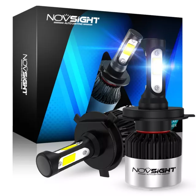 NIGHTEYE/NOVSIGHT 9003 HB2 H4 LED Headlight 9000LM Hi/Low Beam Bulbs 6500K White