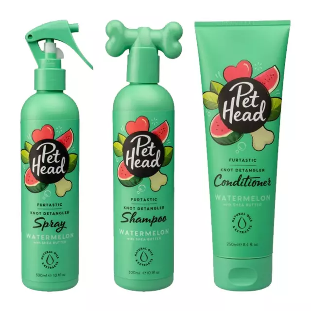 Pet Head Furtastic Dog Shampoo Conditioner Spray Detangles Knots Coat Watermelon