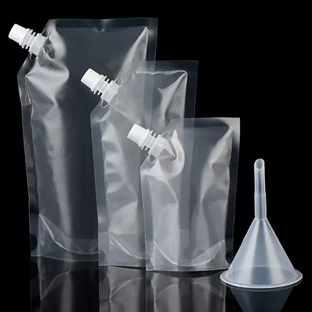 1Pc Portable Transparent Plastic Stand-up Water Bags Reusable Drink Liquid Pouch