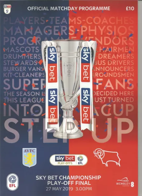 2019  CHAMPIONSHIP PLAY OFF FINAL  -  ASTON VILLA v DERBY COUNTY