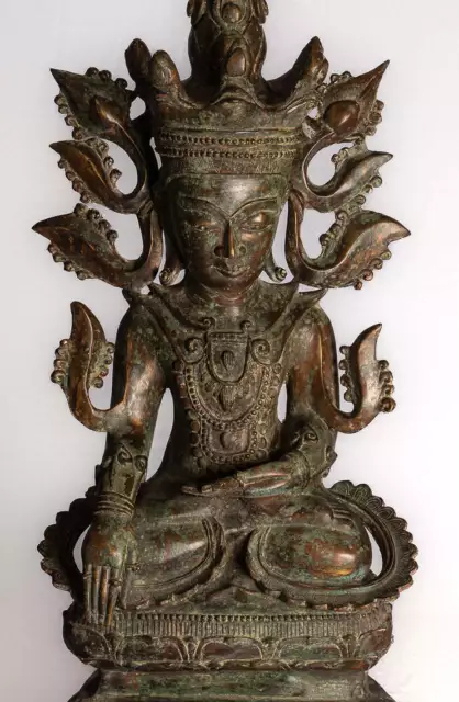 "Antique Burmese Bronze Style Shan Sitting Buddha Statue - 102cm/41" 2