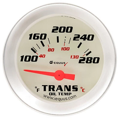 Equus 2.0 Dia Trans Temp Gauge Silver 100-280 - E8241