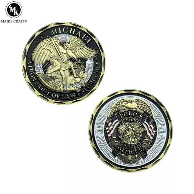 American Police St. Michael's Patronus Commemorative Coin Archangel Sword Coin