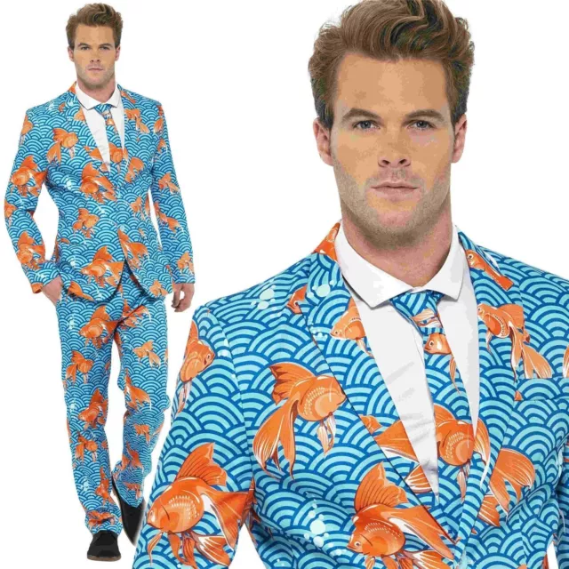 Goldfish Mens Stand Out Suit Stag Do Party Funny Fancy Fish Formal Costume S: L