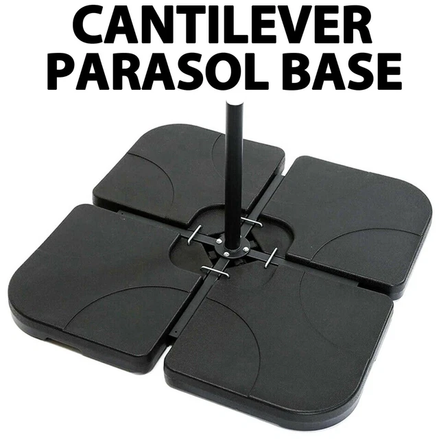 thumbnail image 2 of Shatchi 10Kg Rattan Effect Parasol Base Round Black Heavy Duty Weight Stand 2 of 9