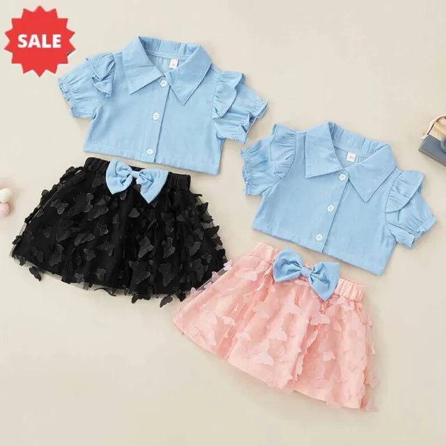Kids Baby Girls Ruffle T-Shirt Shorts Set Toddler Summer Party Clothes Outfits