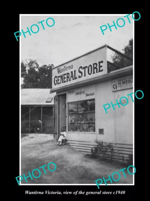 OLD LARGE HISTORIC PHOTO WANTIRNA VICTORIA VIEW OF THE GENERAL STORE c1940